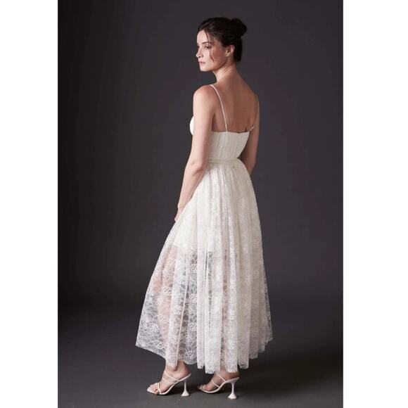 BHLDN Sau Lee Selena Lace Midi Dress White NWT Size 4 - Picture 12 of 13